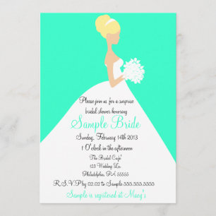 Invitación rubia de la novia de la ducha nupcial