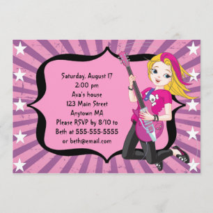 Invitación rubia del cumpleaños del chica de la