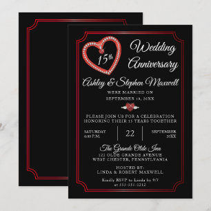 Invitación Rubíes Diamantes Fiesta de aniversario de bodas
