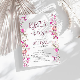 Invitación Rubis acuarelas y ducha marrón Rosa