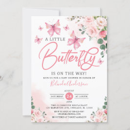 Invitación Rubor A Little Butterfly está en camino a Baby Sho