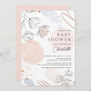 Invitación Rubor Abstract Shapes Baby Shower