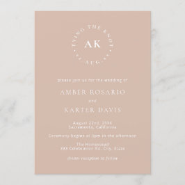 Invitación Rubor Amarre Mínimo El Boda Del Monograma Knot