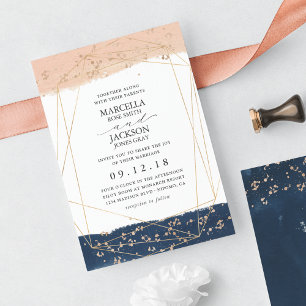 Invitación Rubor, Boda de Oro y Marina