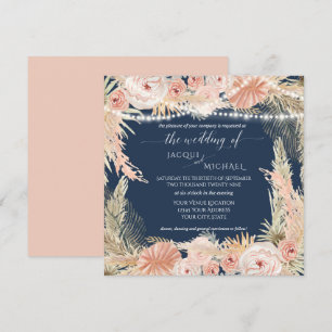 Invitación Rubor BOHO Twinkle alumbra a pampas florales