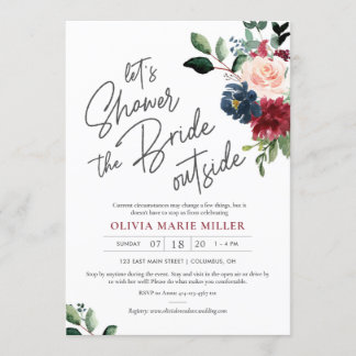 Invitación Rubor Borgoña y la Marina manejan por ducha de nov