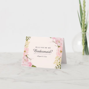 Invitación Rubor Botananical Will You Be My Bridesmaid Card
