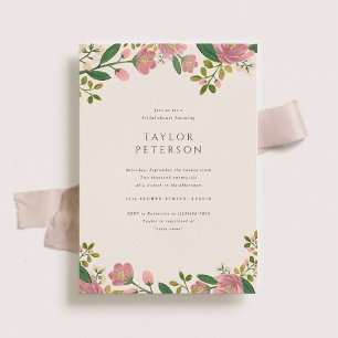 Invitación Rubor Bouquet Elegant Floral Bridal Shower