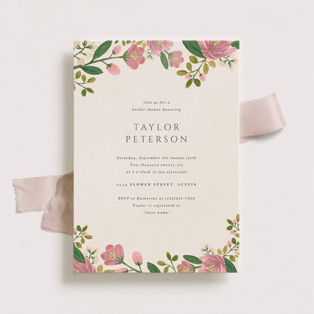Invitación Rubor Bouquet Elegant Floral Bridal Shower (Subido por el creador)