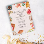 Invitación Rubor Bridal Brunch Waffles<br><div class="desc">Una invitación única para una novia única. Con alimentos de brunch,  ilustraciones acuáticos rodeando la información de la invitación. Si necesitas algún artículo que coincida para ir con la invitación,  por favor hazme saber (Maria) ¡Feliz de ayudar!</div>