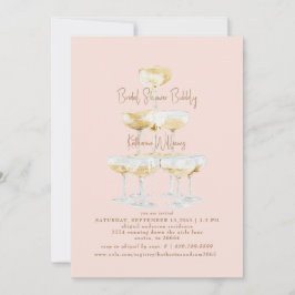 Invitación Rubor Bridal Shower Bubbly Champagne