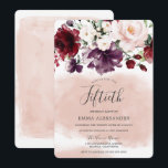 Invitación Rubor Burgundy Floral Womans 50th Birthday Party<br><div class="desc">Rubor Burgundy Floral Womans 50th Birthday Party Invitation Ver colección de coincidencias en Nicho y Nest Store También tenemos muchas otras Invitaciones y colecciones.</div>