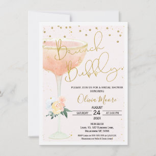 Invitación Rubor Champagne Brunch Bubbly Bridal Shower