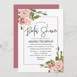 Invitación Rubor color de agua y ducha de novias oro Rosa