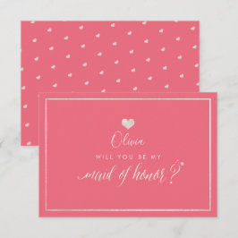 Invitación Rubor+Coral iridiscente pixDezines, doncella de ho