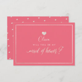 Invitación Rubor+Coral iridiscente pixDezines, doncella de ho