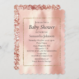 Invitación Rubor Cream White Piel de vaca Baby Shower
