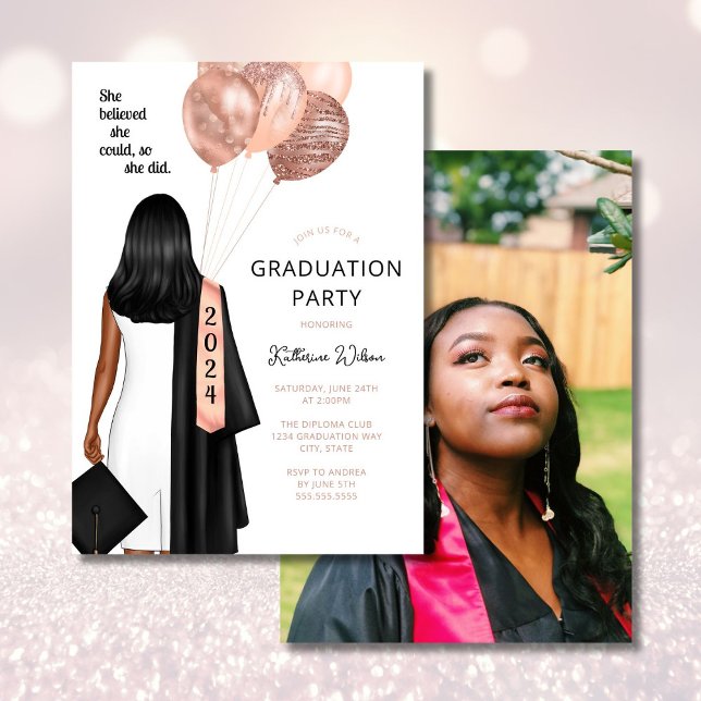 Invitación Rubor Creía Que Podía Ser Fiesta De Foto Graduació (Subido por el creador)