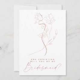 Invitación Rubor de Arte Femenino Flor Rosa Propuesta Dama de