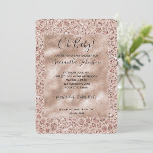 Invitación Rubor de Crema de Melocotón Estampado Leopardo Bri