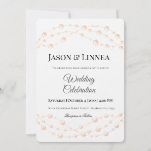 Invitación Rubor de marfil moderno Boda neutral de Pearl romá