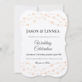 Invitación Rubor de marfil moderno Boda neutral de Pearl romá