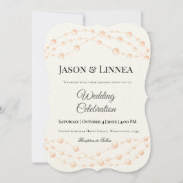 Invitación Rubor de marfil moderno Boda neutral de Pearl romá
