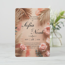 Invitación Rubor de Romance Tropical