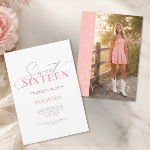Invitación Rubor de Vaquera Rosa Cumpleaños Dulces Dieciséis 