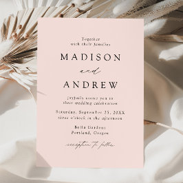 Invitación Rubor Elegancia Moderna Boda