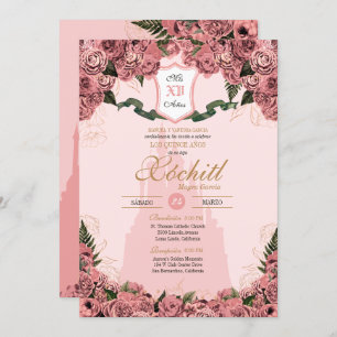 Invitación Rubor Elegant Princess Royalty Quinceanera