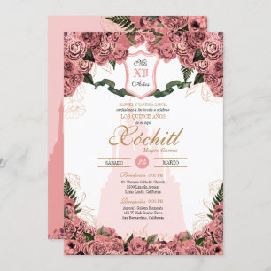 Invitación Rubor Elegant Princess Royalty Quinceanera