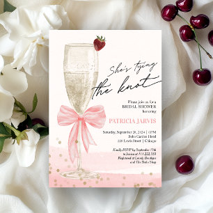 Invitación Rubor en el lazo Ella está atando el nudo Brunch n