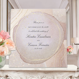 Invitación Rubor Fawn y Rosa Opal Elegant Gold Boda