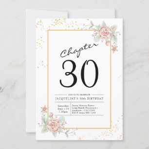 Invitación Rubor Floral 30 cumpleaños