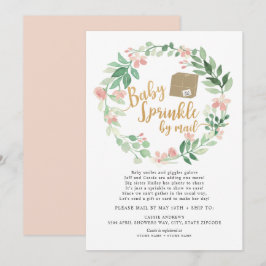 Invitación Rubor Floral Baby Sprinkle por correo con ducha de