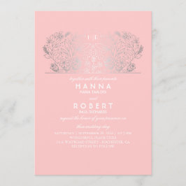 Invitación Rubor Floral - Boda de plata de romántico eterno