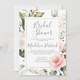 Invitación Rubor Floral Bridal Shower