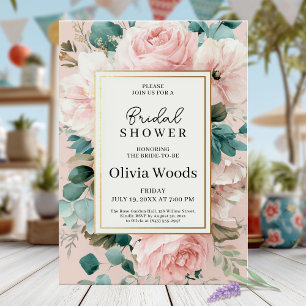 Invitación Rubor Floral Bridal Shower