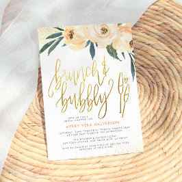 Invitación Rubor Floral Brunch & Bubbly Bridal Shower