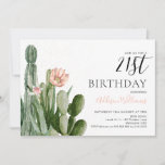 Invitación Rubor Floral Cactus Succulents 21º cumpleaños<br><div class="desc">Rubor Floral Cactus Suculents 21ª Invitación a Cumpleaños 

Cactus florales modernos y suculentas invitaciones de cumpleaños con varias plantas y algunas flores en tonos rosa rubor o polvoriento. Ideal para los que buscan una moderna invitación de 21 años con temática de cactus. Se puede usar para varias edades.</div>