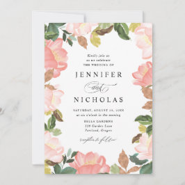 Invitación Rubor Floral de Primavera | Boda