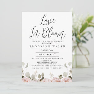 Invitación Rubor Floral Eucalyptus Love Bloom Bridal Shower
