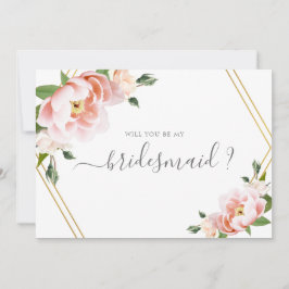 Invitación Rubor Floral Gold Servirás De Mi Novia