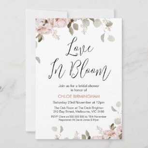 Invitación Rubor Floral Love in Bloom Bridal Shower