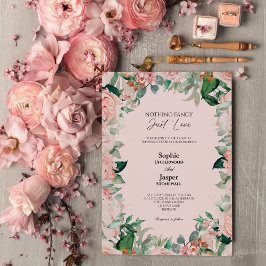 Invitación Rubor Floral Pink Simple Nothing Fancy Boda