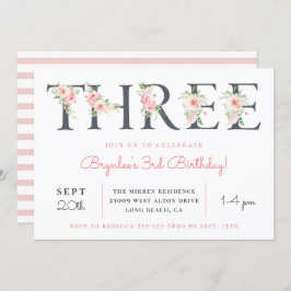 Invitación Rubor Floral TRES | 3.ᵉʳ Fiesta