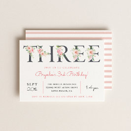 Invitación Rubor Floral TRES | 3.ᵉʳ Fiesta