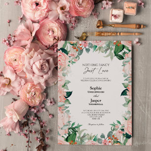 Invitación Rubor Floral White Simple Nothing Fancy Boda