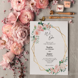 Invitación Rubor Floral White Simple We Do Boda